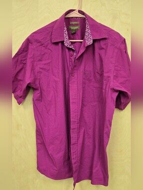 Men's Short Sleeve Purple/pink Ariat Button Up Shirt. Size Medium.